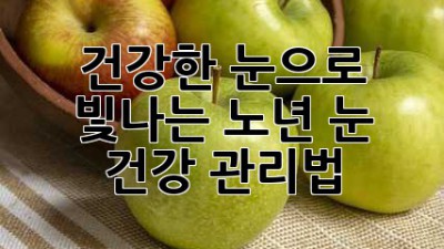 건강한 눈으로 빛나는 노년, 눈 건강 관리법